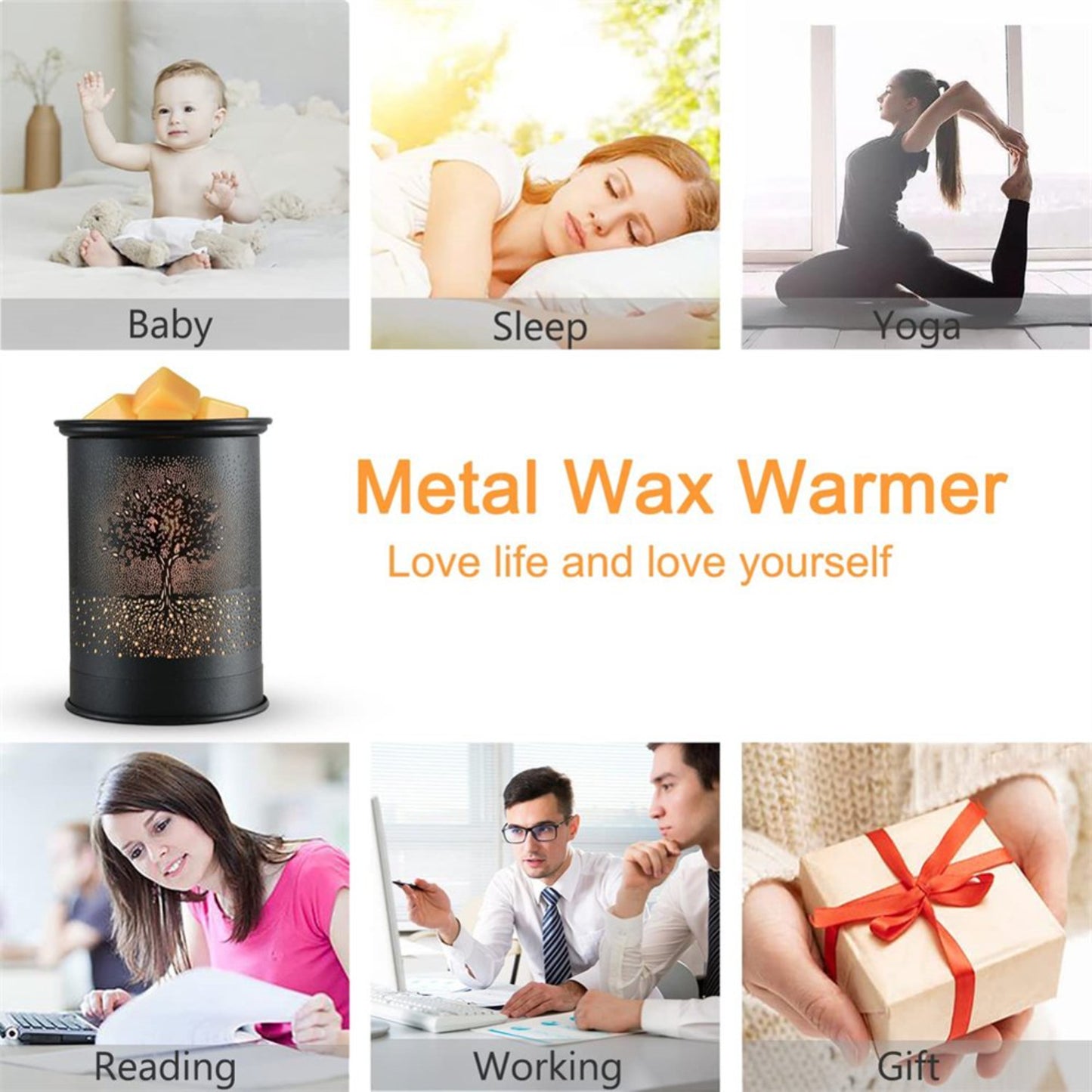 Wax Melt Warmer Electric Candle Wax Warmer for Scented Wax Metal