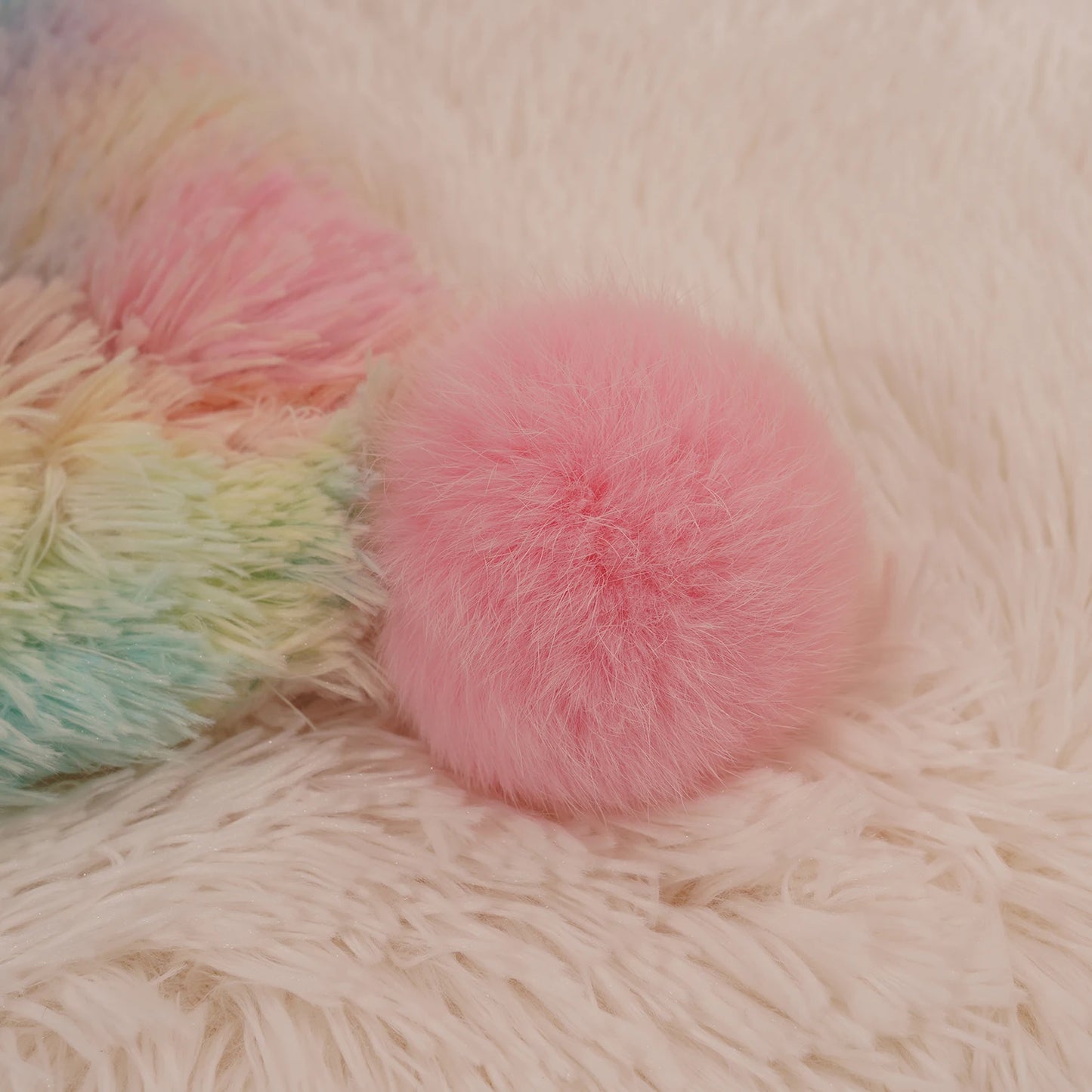 Soft Rainbow Fluffy plush blanket Bedspread bed.