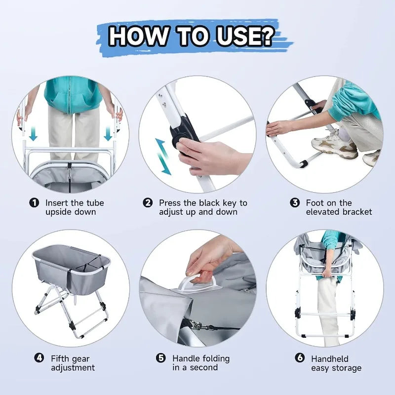 Elevated Foldable Dog Bath Tub Grooming Station