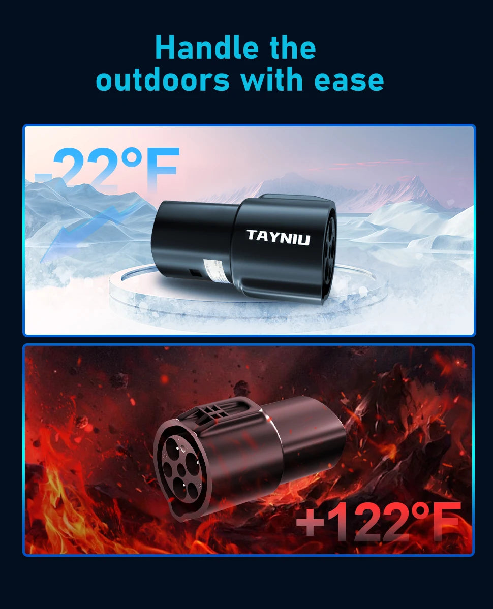 TAYNIU J1772 to Tesla Charger Adapter Max 80A 280V Connecting Seamlessly to SAE J1772 Charging Stations & Tesla Model 3/Y/X/S
