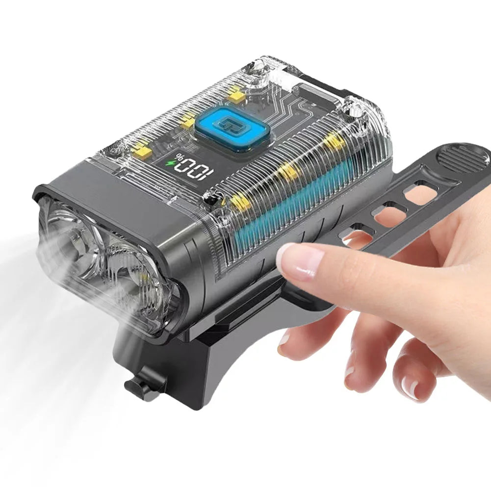 LED Bicycle Front Light Bike Light IPX4 Waterproof Bicycle Headlight Rechargeable 360 Degree Rotating for Night Riding