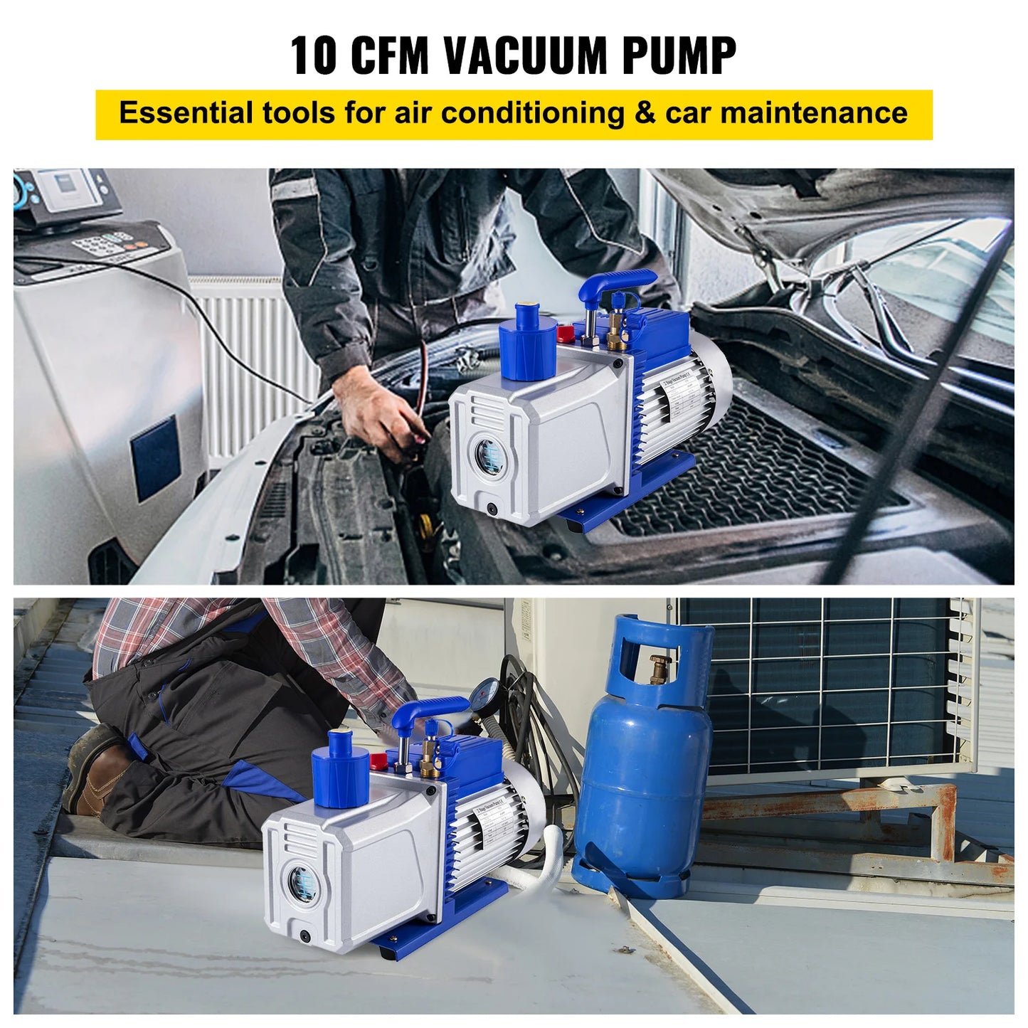 SucceBuy 2 Stage Vacuum Pump 10 CFM 1HP HVAC Rotary