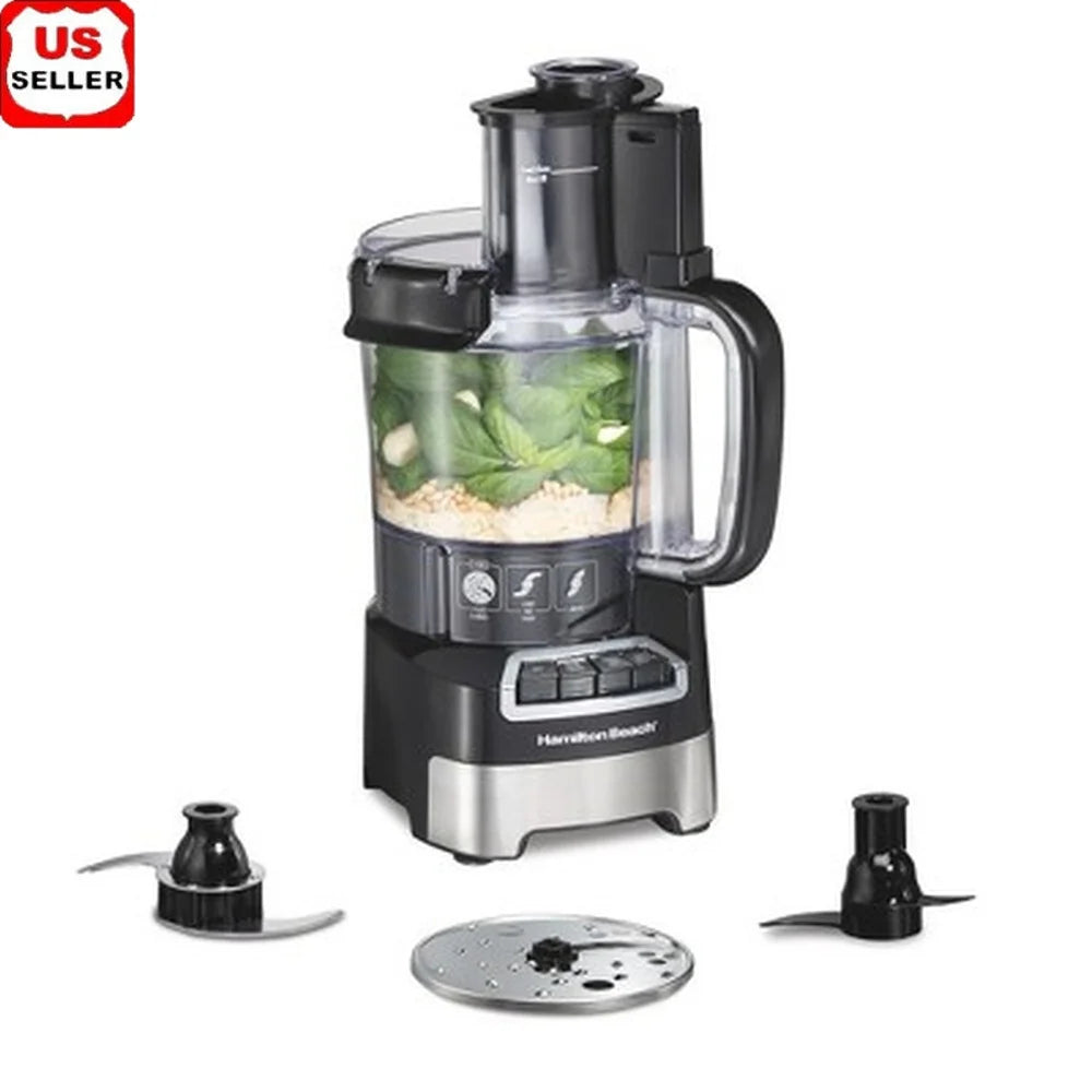 12 Cup Food Processor 500W Big Mouth Chute 3 Speeds