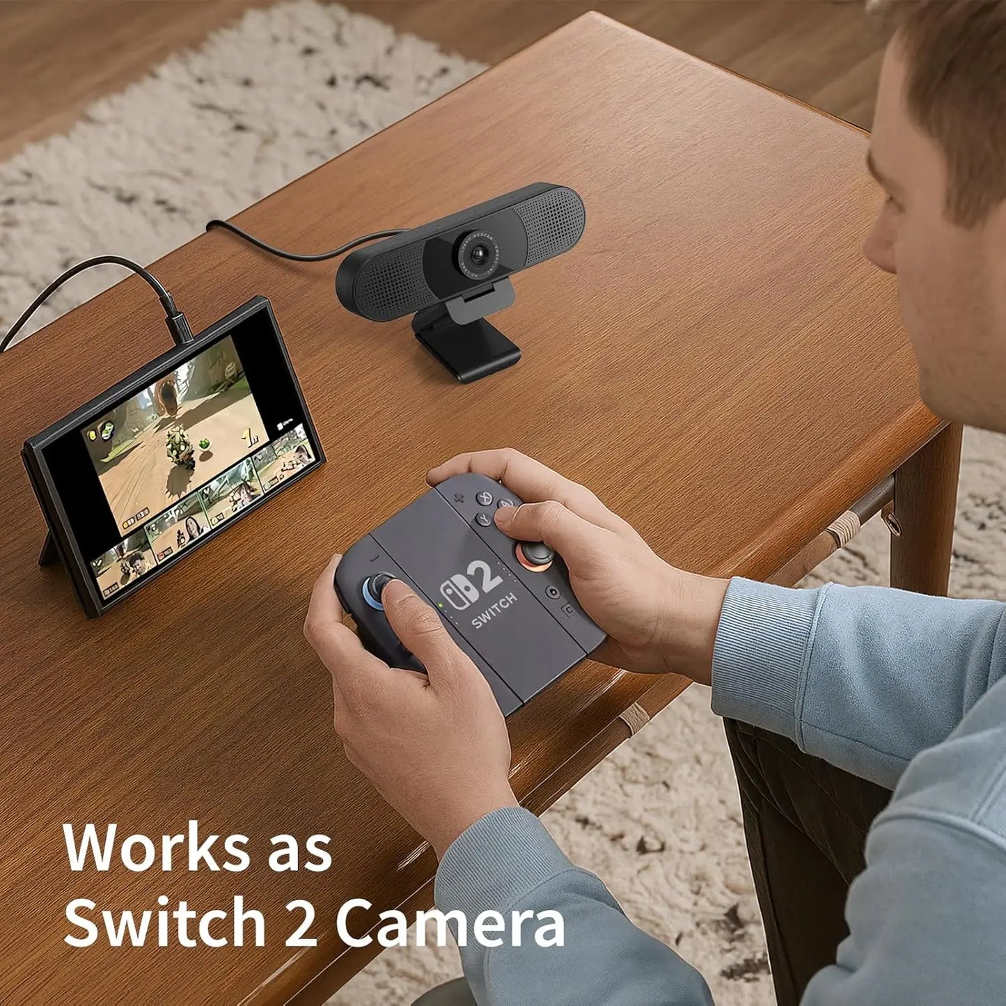 1080P HD Webcam with Dual Microphones & 90° Wide Angle Lens for Video Calls, Streaming & Remote Work