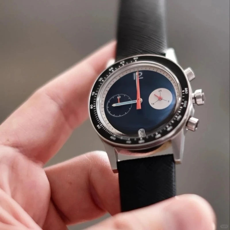 CILOA Vintage Luxury Quartz Watch .Classic Leather Strap Fashion Timepiece