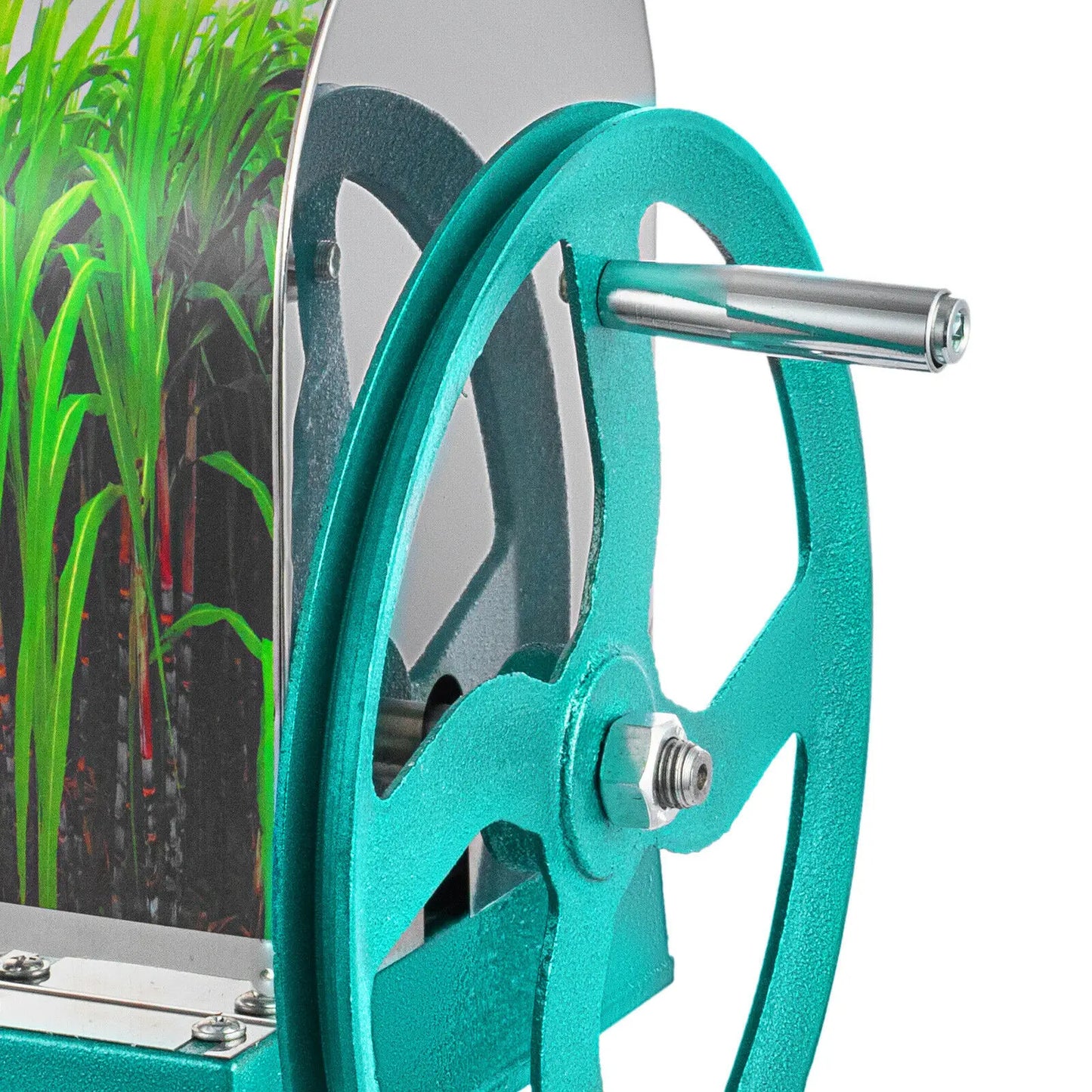 Manual Sugar Cane Juicer Machine Commercial Cane Press Stainless Steel 3Rollers 2.5"Inlet 110LB Output Home Cane Juice Squeezer
