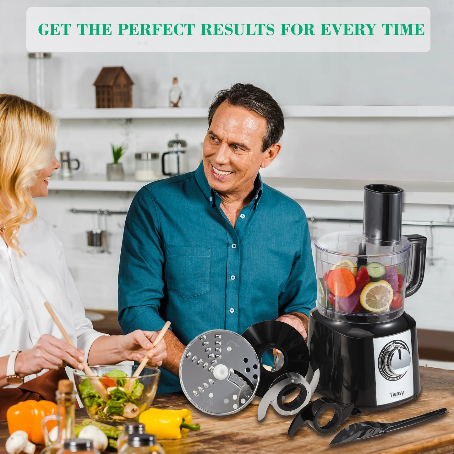 10-Cup (2.36L) 5-in-1 Electric Food Processor Powerful 600W Motor BPA-Free Easy Clean – Ideal for Smoothies, Dough, Baby Food