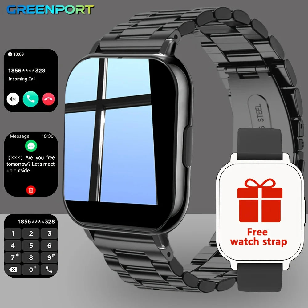 Bluetooth Smart Fitness Watch with Call, Message & Health Tracking