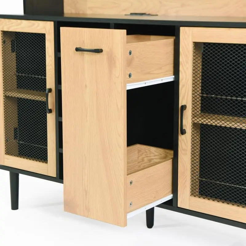 59 Inch H Buffet Sideboard Storage Door And Power Outlet
