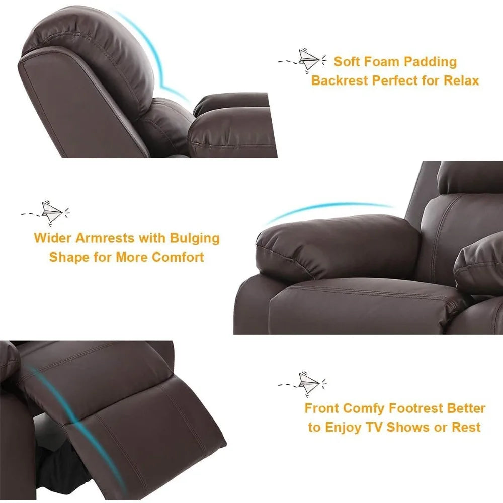 Kids Recliner Sofa Leather Armchair Couch with Footrest And Headrest for Living Room Nursery Gaming Reclining Chair Birthdays