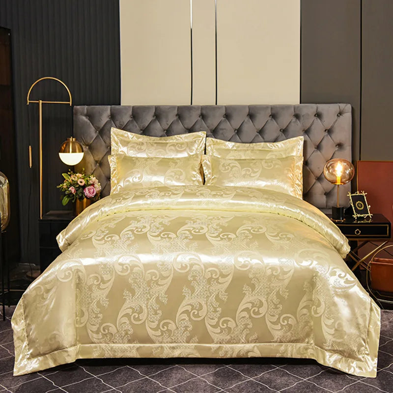 Luxury Satin Jacquard 4-Piece Bedding Set