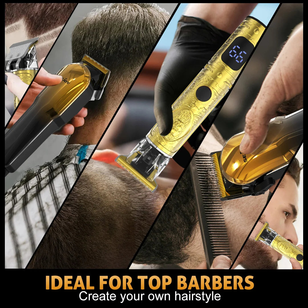 Rechargeable Hair Clippers Kit for Men,Professional Clippers and Trimmers Set,Cordless Hair Beard Trimmer, Barber Clippers,Gift