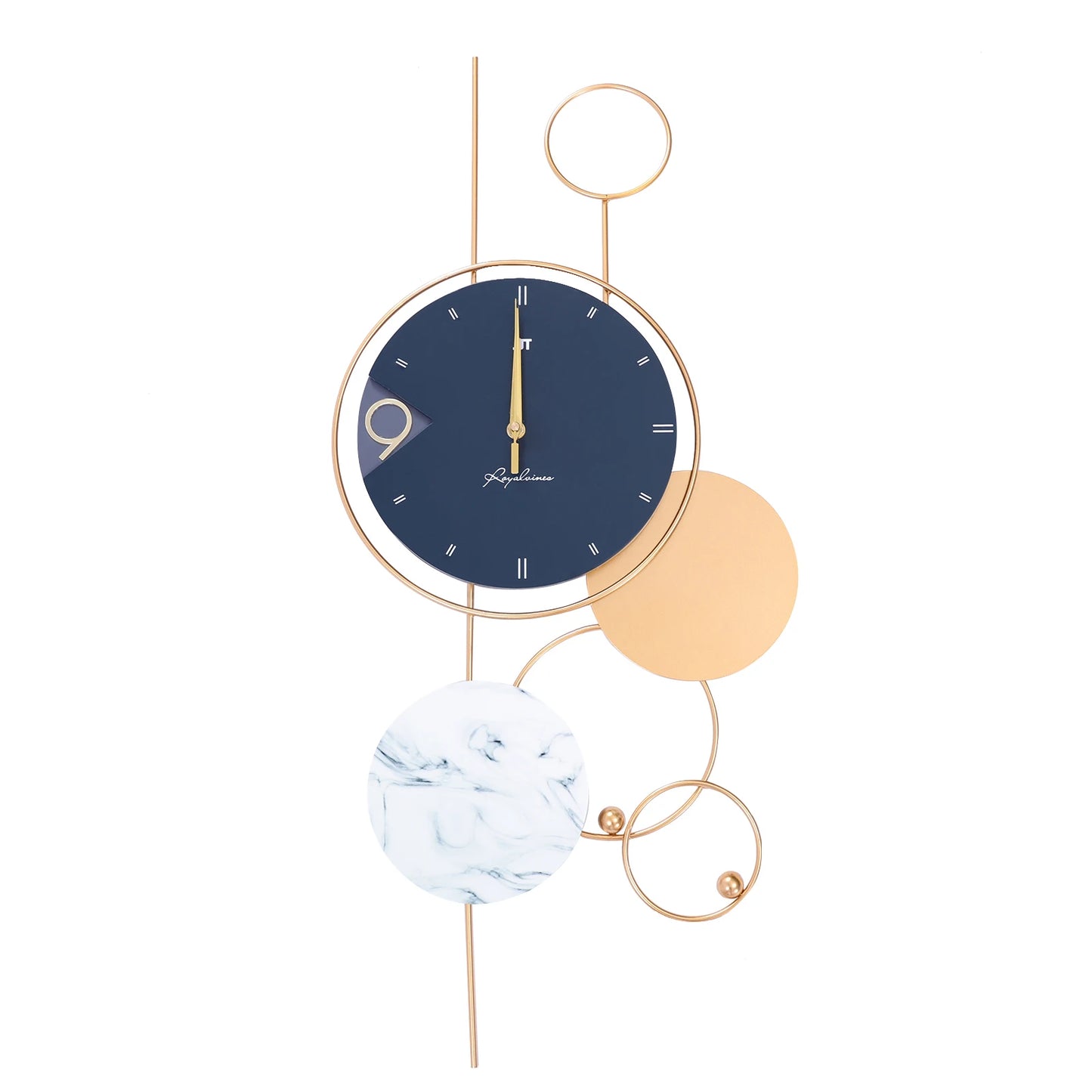 Enhance your living space with this elegant modern wall clock featuring a stylish contemporary design and silent sweeping movement. Perfect for adding sophistication and functionality to any room in your home or office.