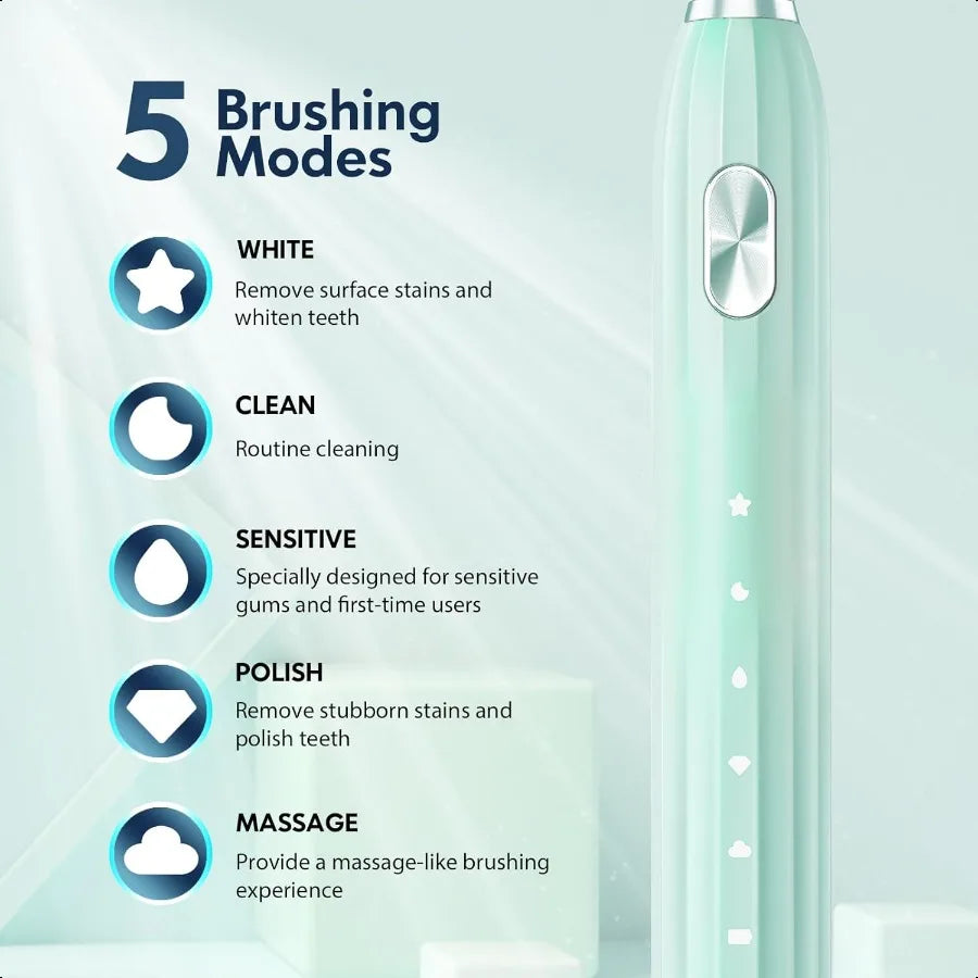 Rechargeable Electric Toothbrush for Adults Sonic 9 Heads