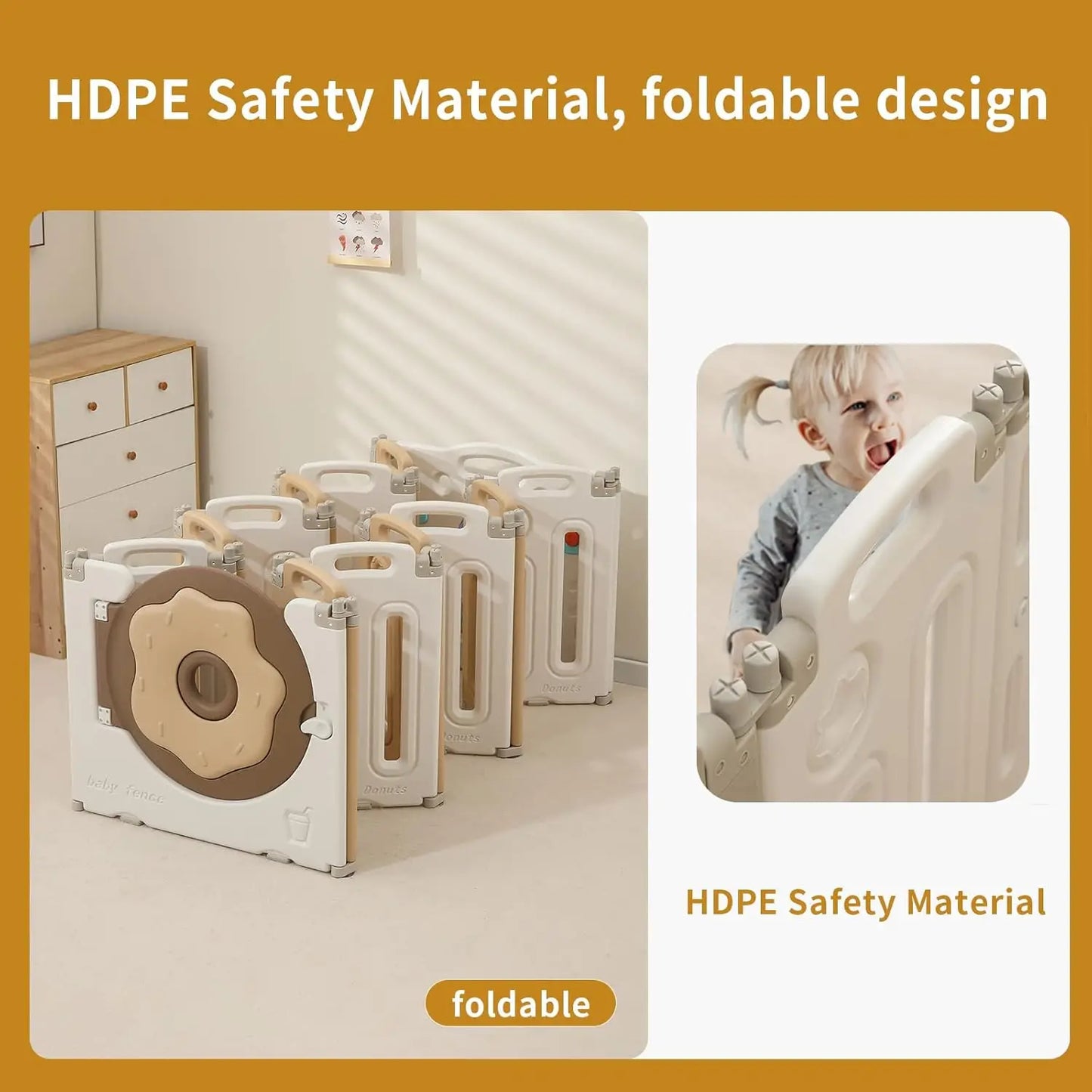 Foldable Baby Playpen With Safety Gate 14 18 22 Panels