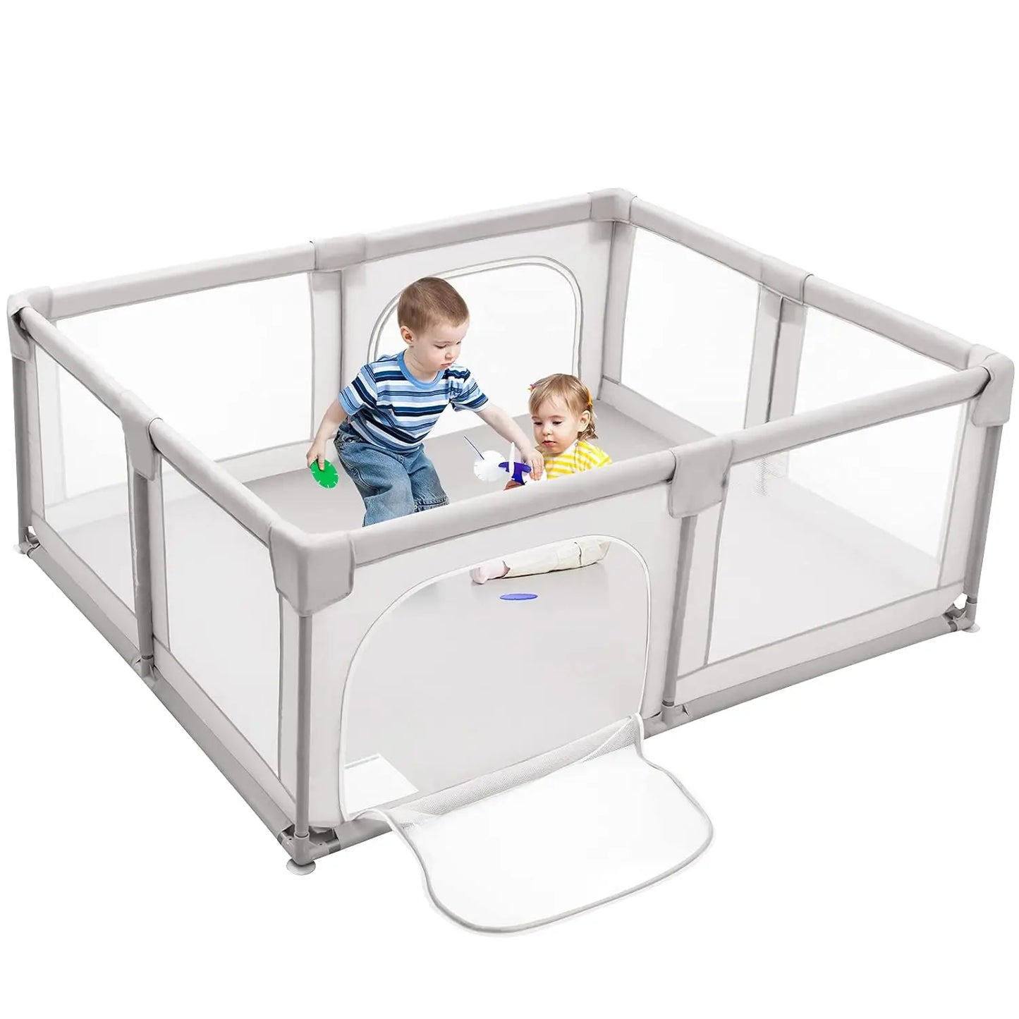Playpen for Toddlers, Extra Large Playard Playpen for Toddlers Indoor & Outdoor with Ocean Balls, Non-Slip Suction Cups, Handleb