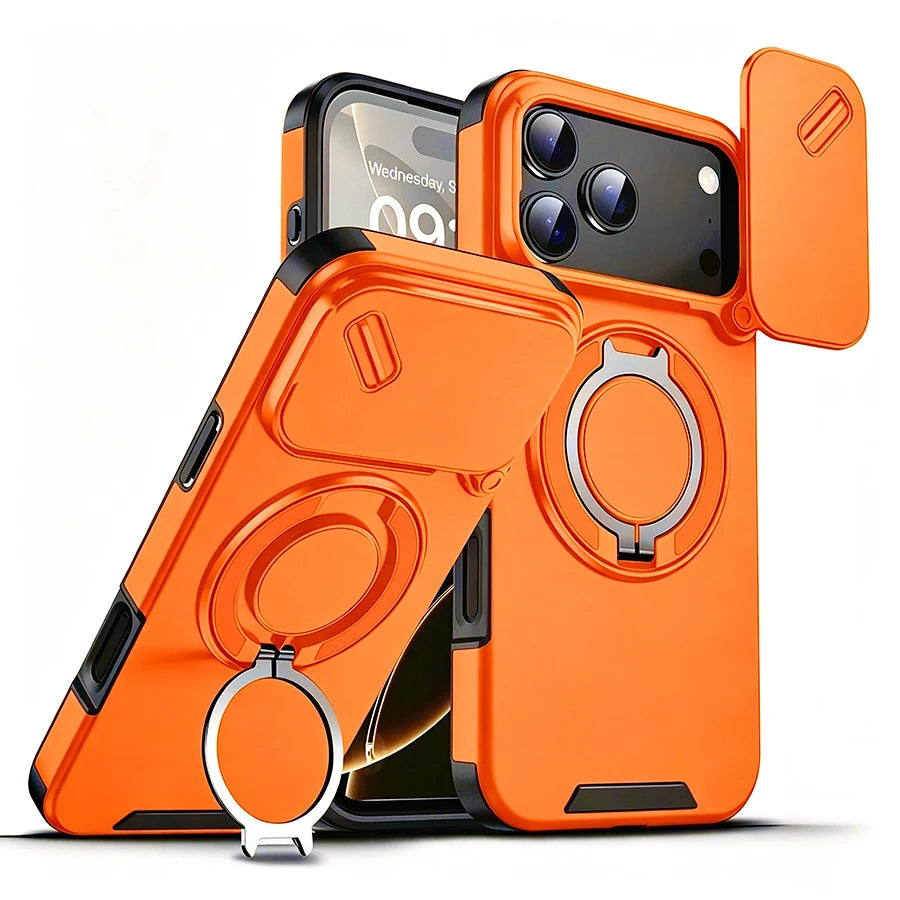 Heavy Duty Magnetic Shockproof Phone Case with Ring Stand