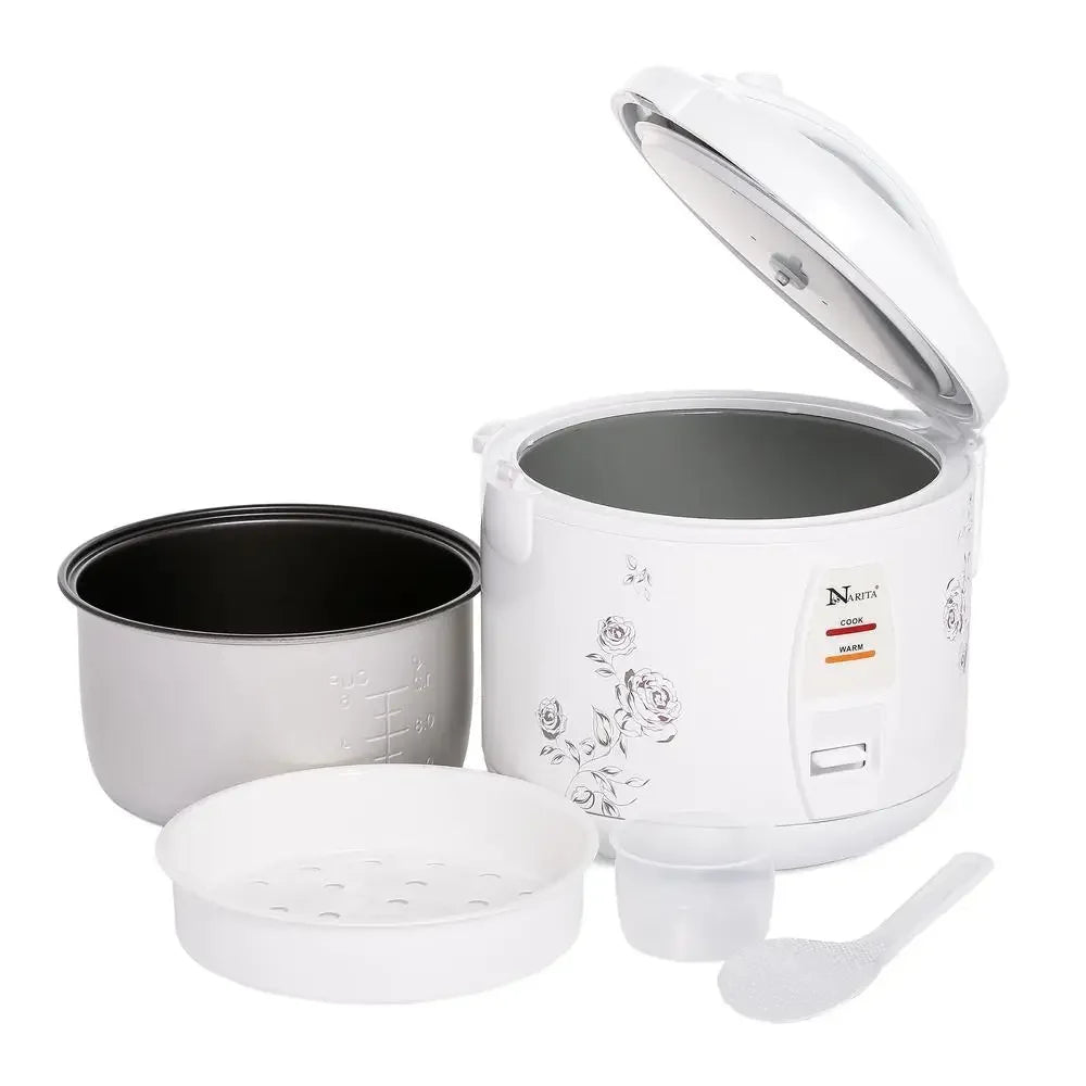 6 Cup Rice Cooker with Steamer One Touch Keep Warm Tray