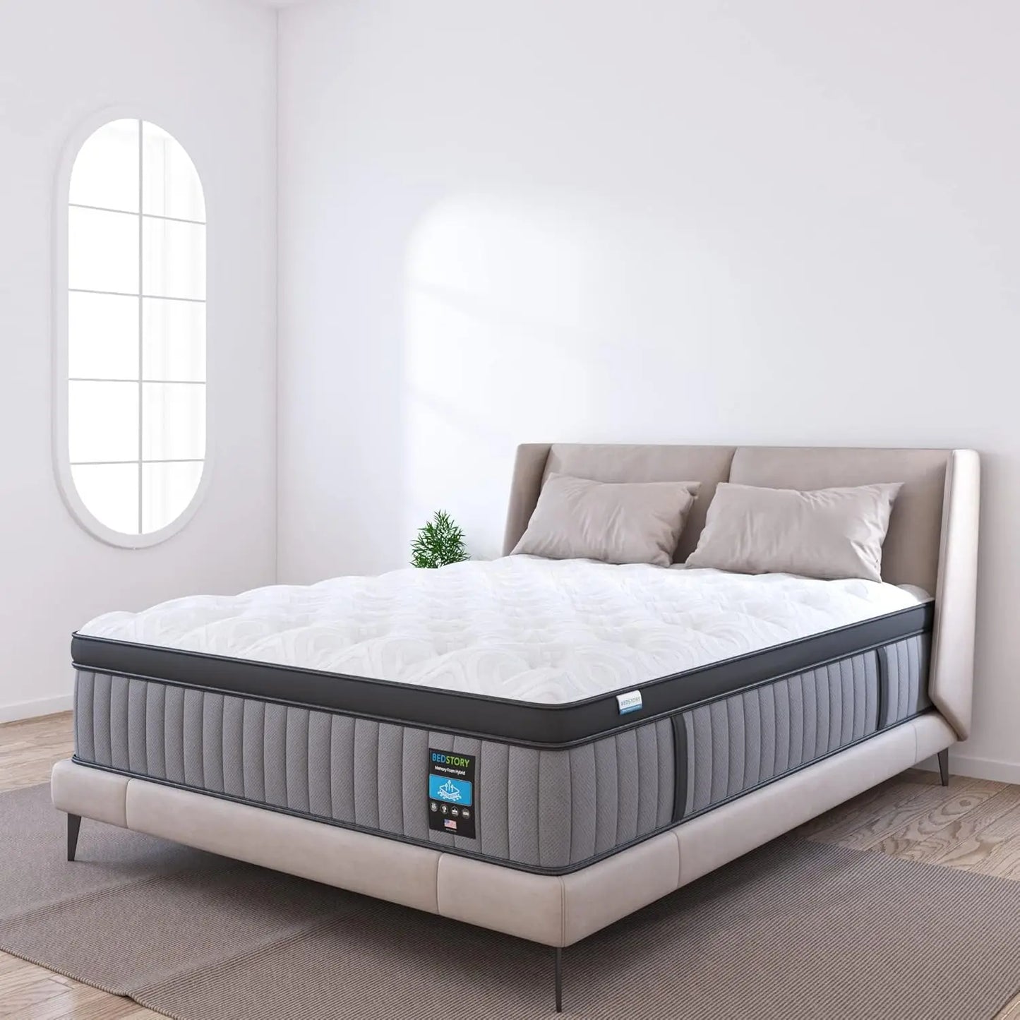 Firm Full Mattress 12 Inch Deep Sleep Hybrid Mattresses Pain Relief 7-Zone Contouring Bed in a Box Extra Lumbar Support 365-Nigh