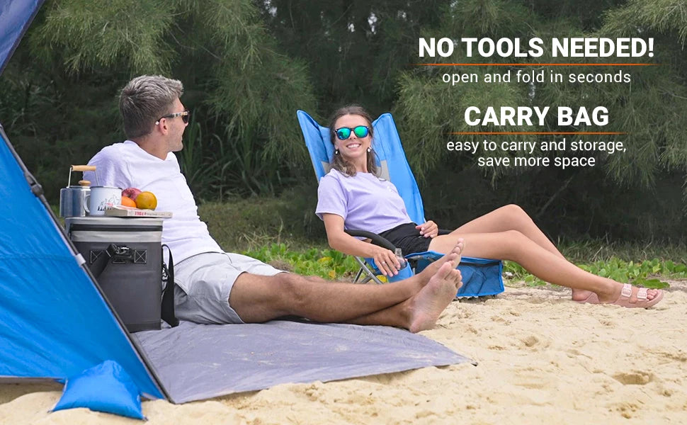 KingCamp High Back Beach Chair Backpack Chair, Camping BBQ Beach Travel Picnic with Padded Armrests with Cup Holder, Portable
