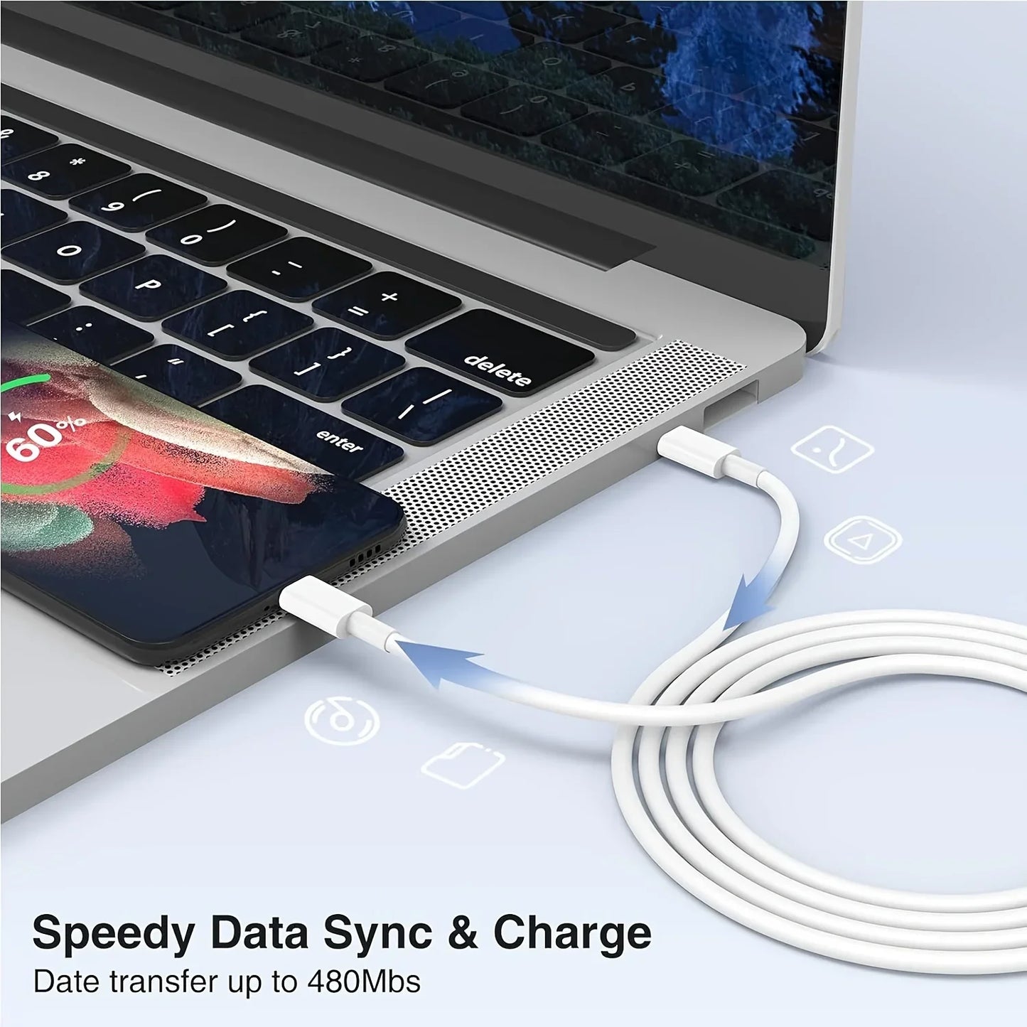 20W USB C fast Charger Block Dual Port Power Adapter with 6FT Cable Type C Fast Charging for iPhone 16 15 Series iPad Samsung