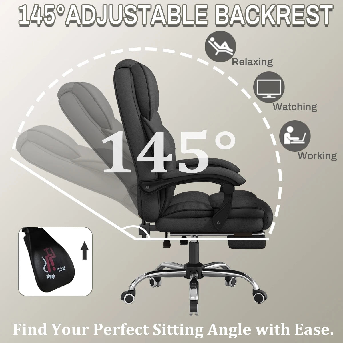 Executive Office Chair High Back Computer Gaming Chairs Leather Desk Chair with Foot Rest Ergonomic Swivel Work Chairs