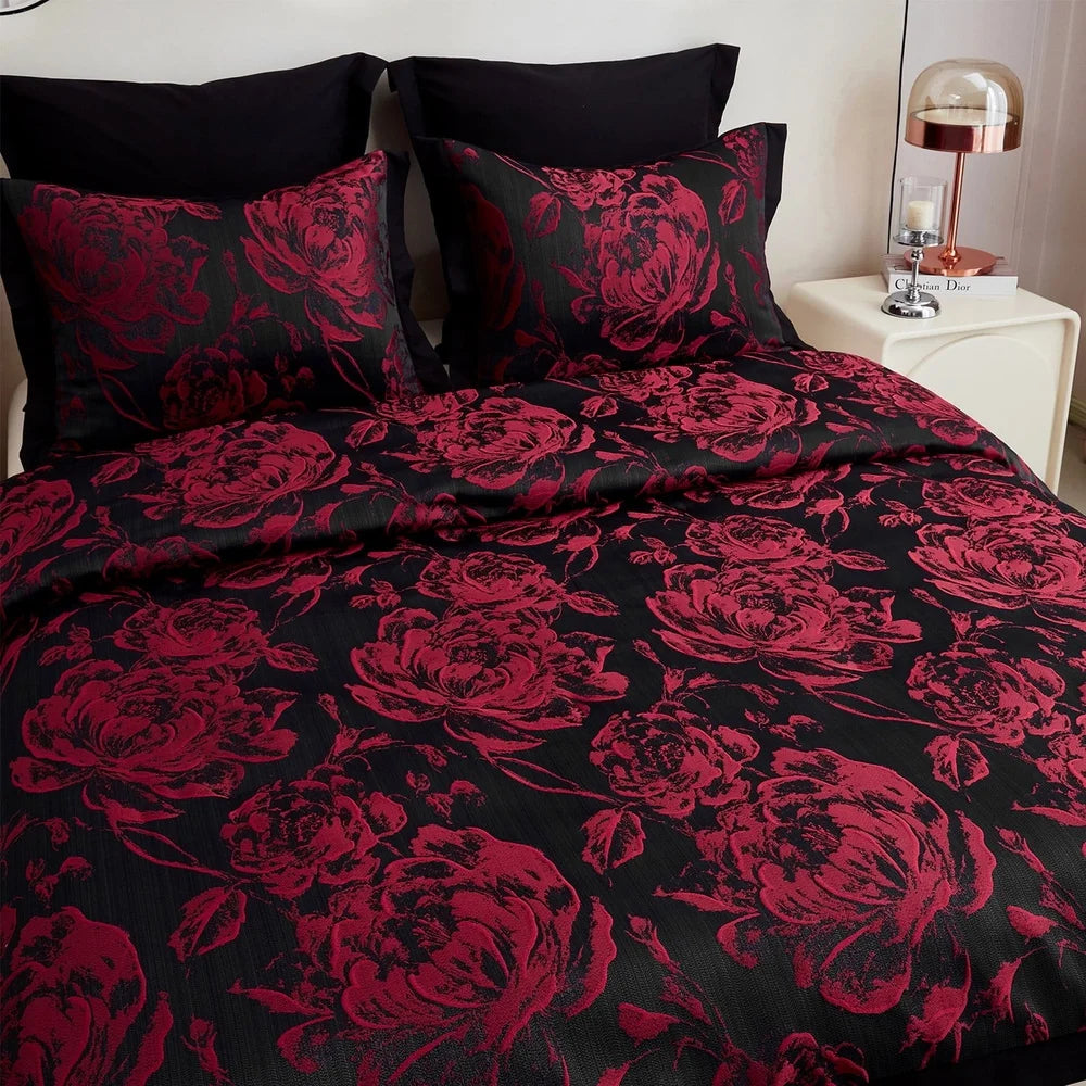 Queen Floral Seersucker Jacquard Comforter Set Curtains