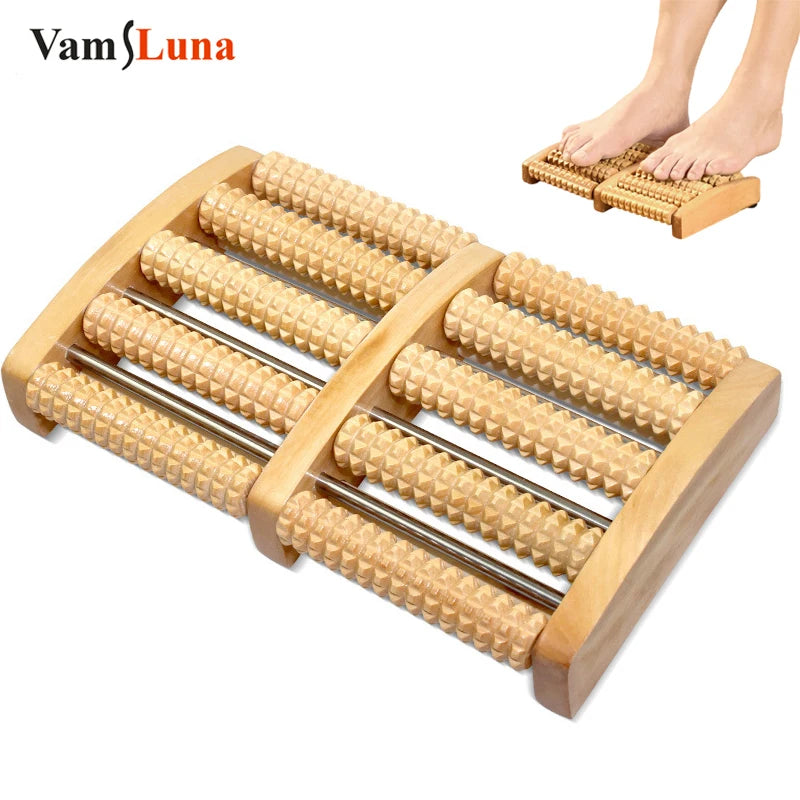 Wooden Foot Massage Roller Relieves Plantar Fasciitis Pain
