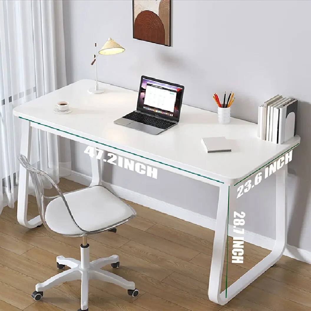 Computer Desk Modern Simple Style Desk for Home Office, White Small Writing Table Study Corner Work Desk for Bedroom