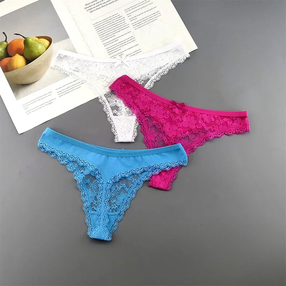 Soft Cotton Lace Thong Underwear for Everyday Comfort