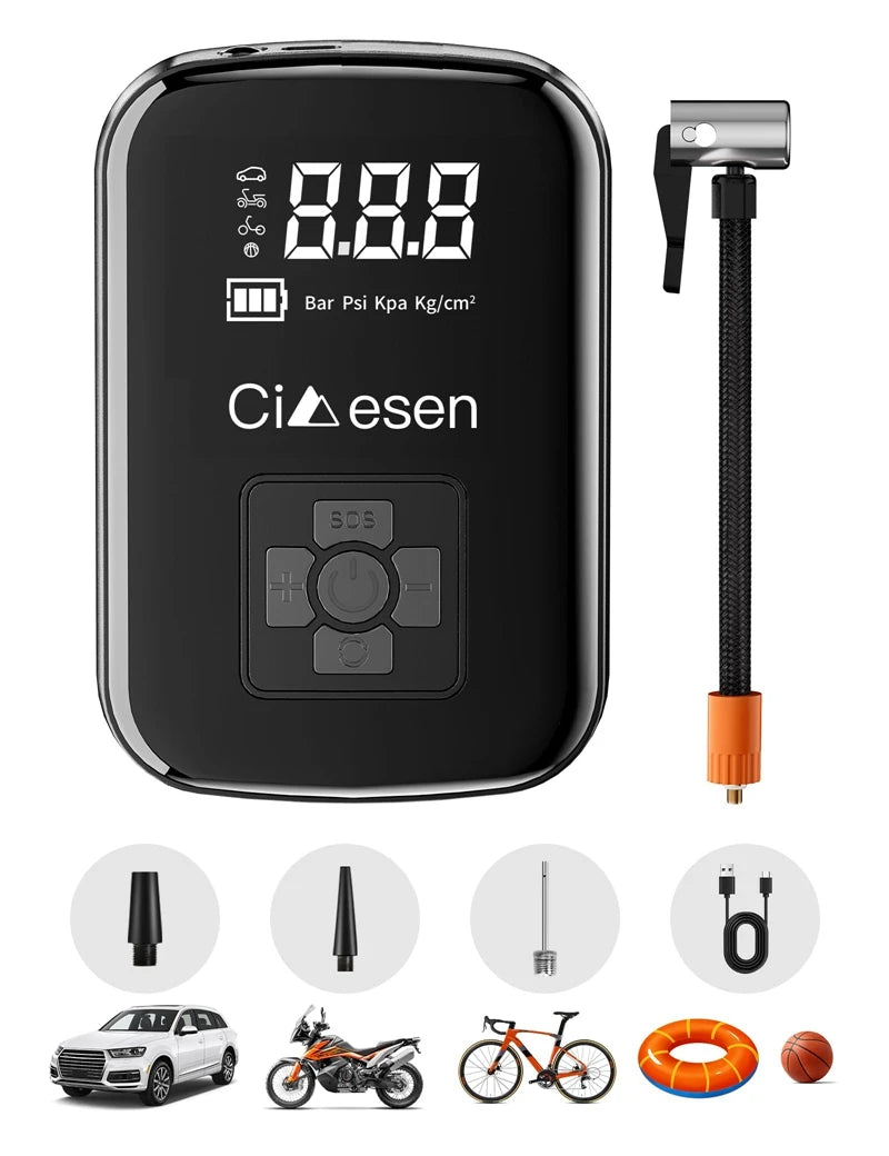 1pc Car Wireless Air Pump 150PSI Portable Electric Tire Inflation For Car Bicycle Motorcycle Air Compressor Inflator US Shipping