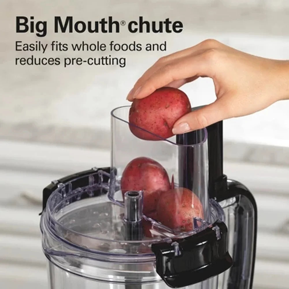 12 Cup Food Processor 500W Big Mouth Chute 3 Speeds