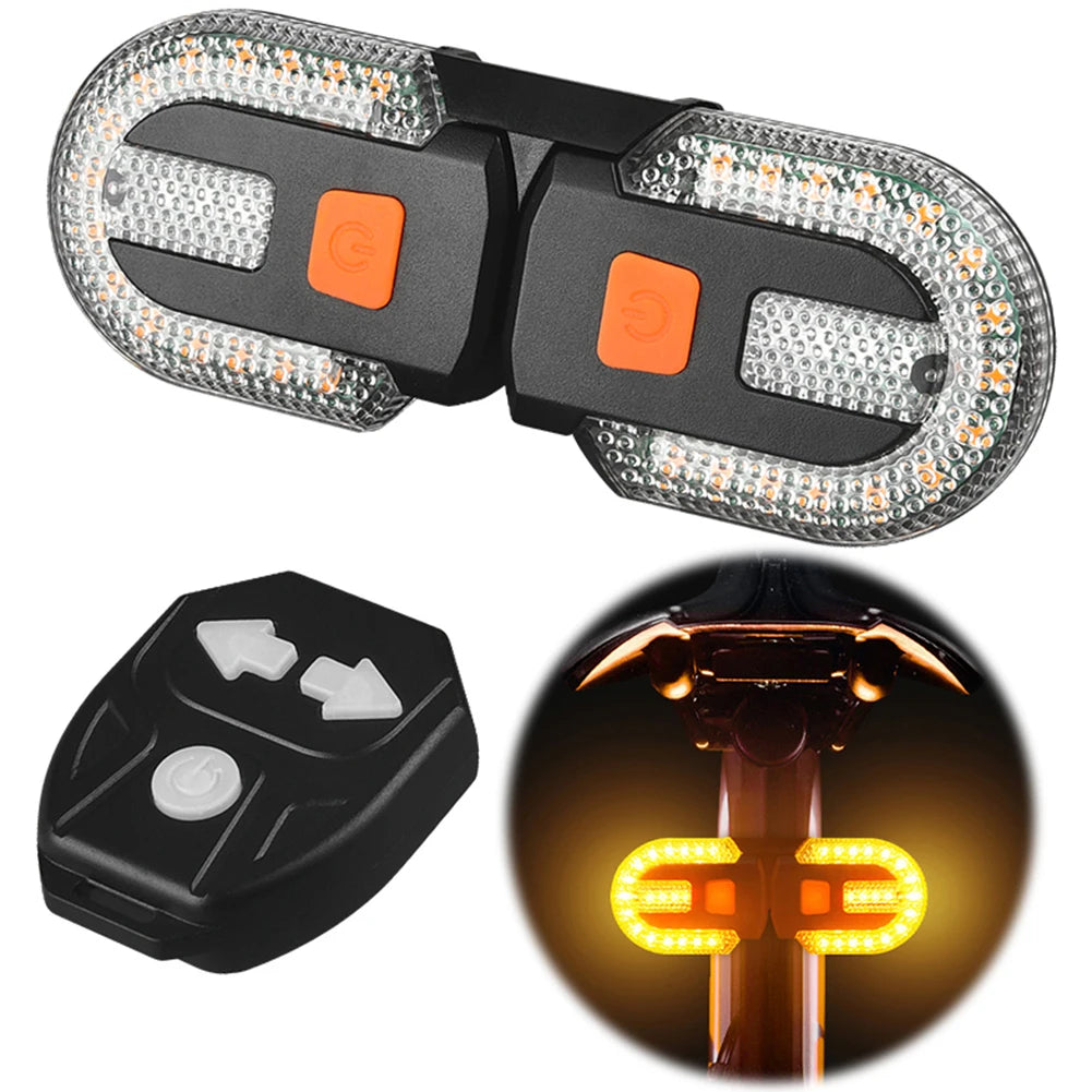 Bicycle Turn Signal Light With Remote USB Rechargeable Lamp