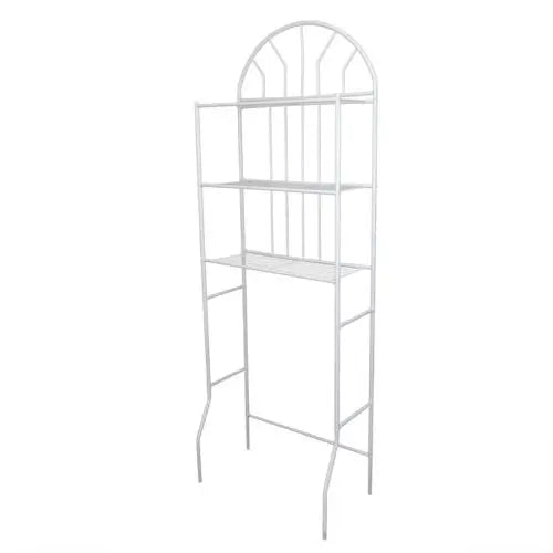 White 3-Tier Toilet Shelf Bathroom Towel Rack Metal Organizer Shelf Over Freestanding Storage For Bathroom
