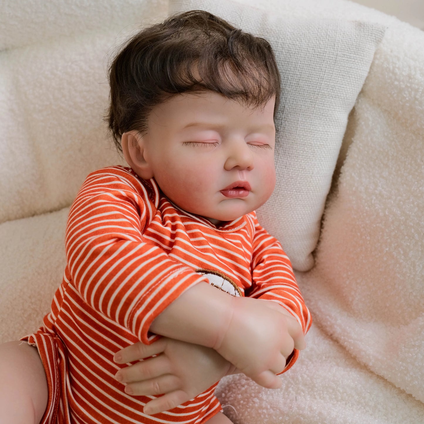 1PC 50cm/ 20-inch soft silicone sleeping reborn baby art baby doll toy girl lifelike 3D skin, holiday gift