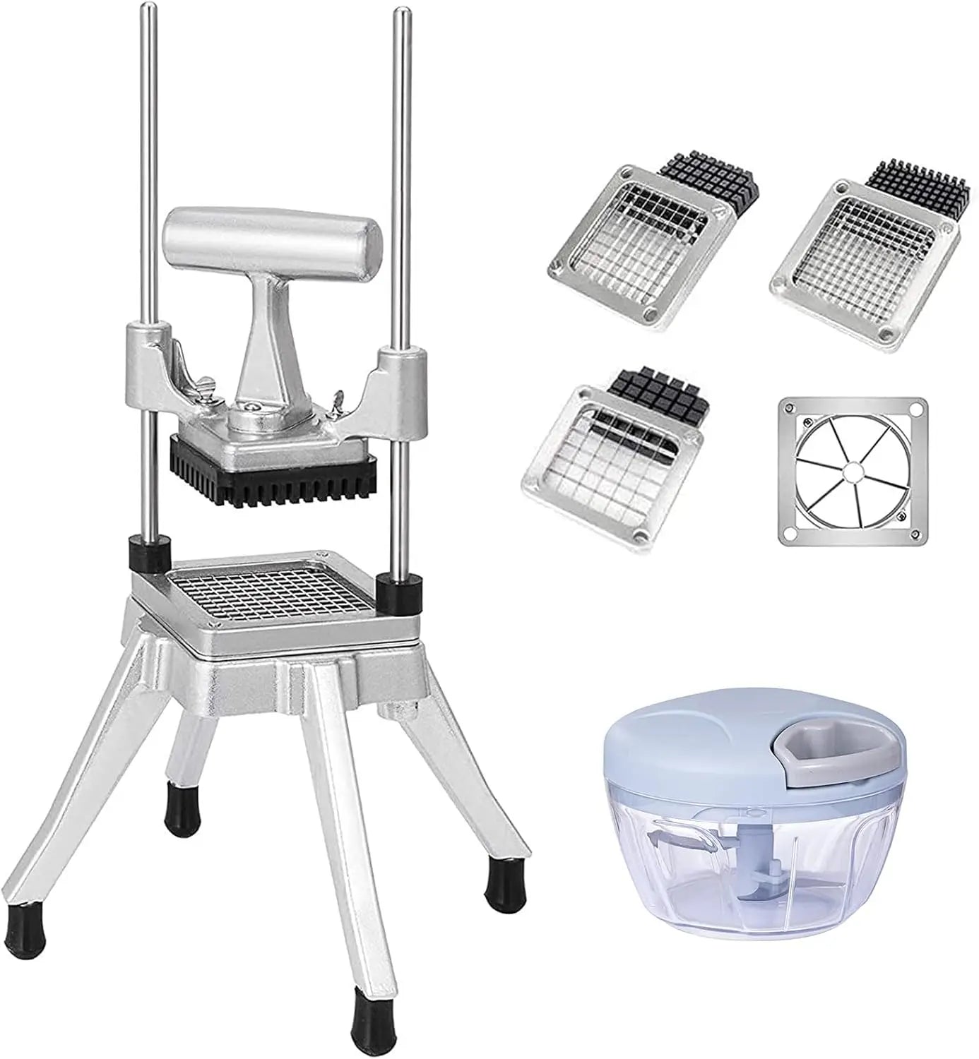 Commercial Vegetable Fruit Chopper W/6-Wedge Slicer&1/4″&3/8″&1/2" Blade Professional Food Dicer French Fry Cutter Onion