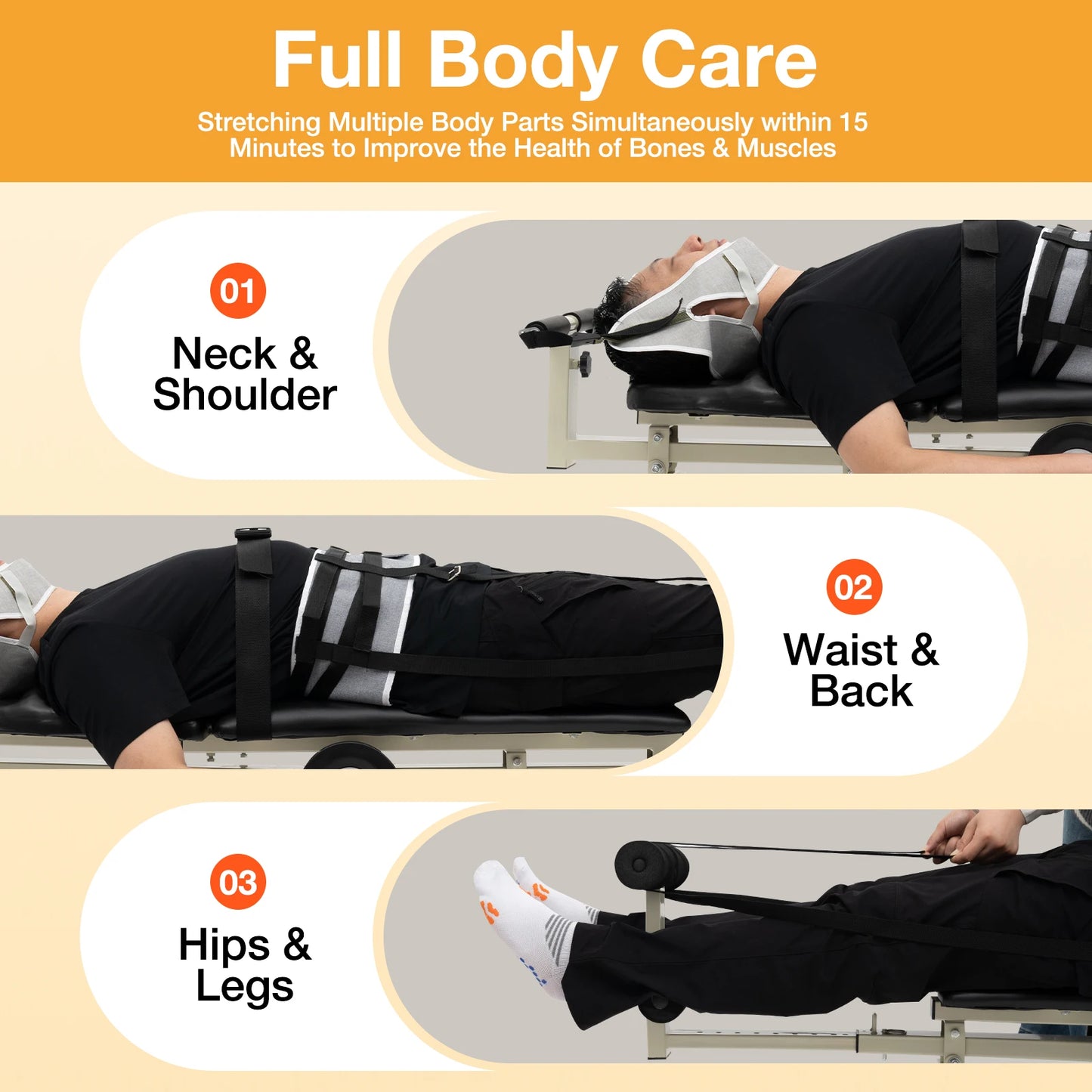 Multifunctional Body Stretcher Fitness Equipment Medical Spinal Traction Lumbar Spine Keyboard Protrusion Corrector Yoga Bed