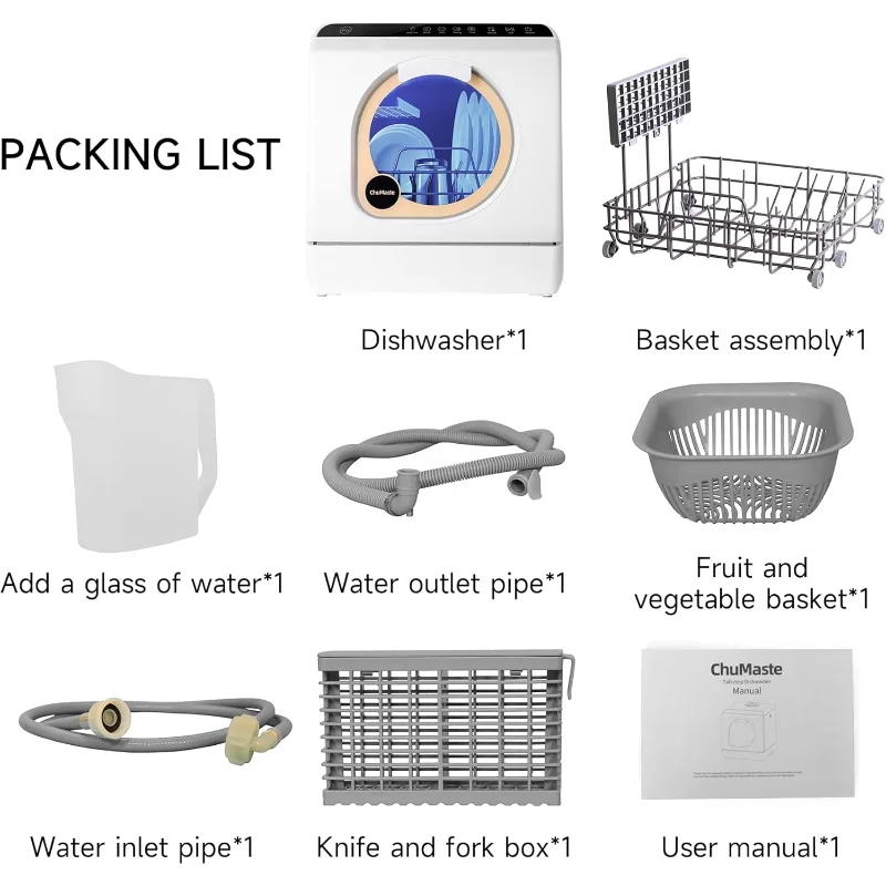 Dishwasher Machine.Countertop Dishwasher With Tank Portable Dishwasher Two Water Supply Methods, Suitable For Apartments