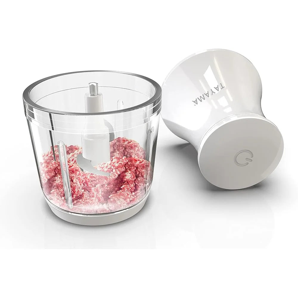 200W Mini Food Processor 2.5 Cup Chopper 4-Layer Stainless Steel Blade Kitchen Appliance Easy Clean Non-Slip Base