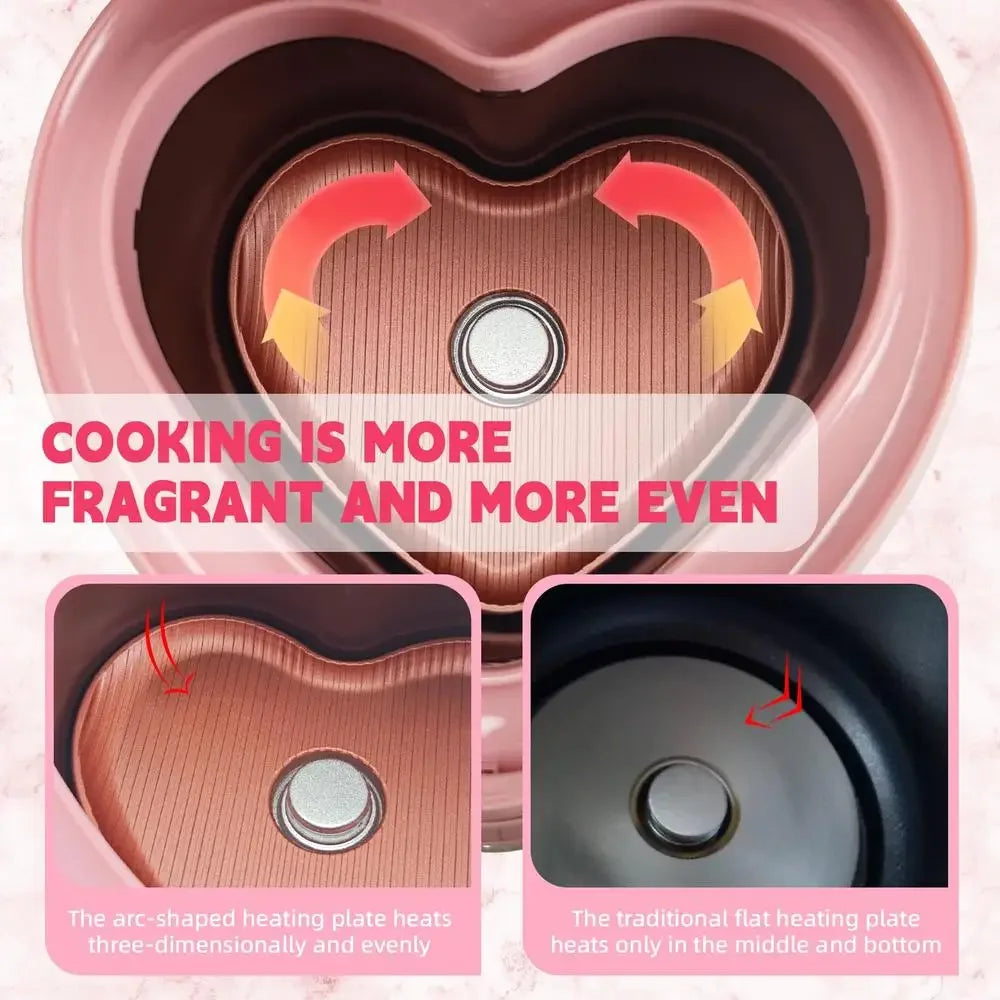 Heart Shape Rice Cooker 8 Cup Multifunctional Steamer Timer