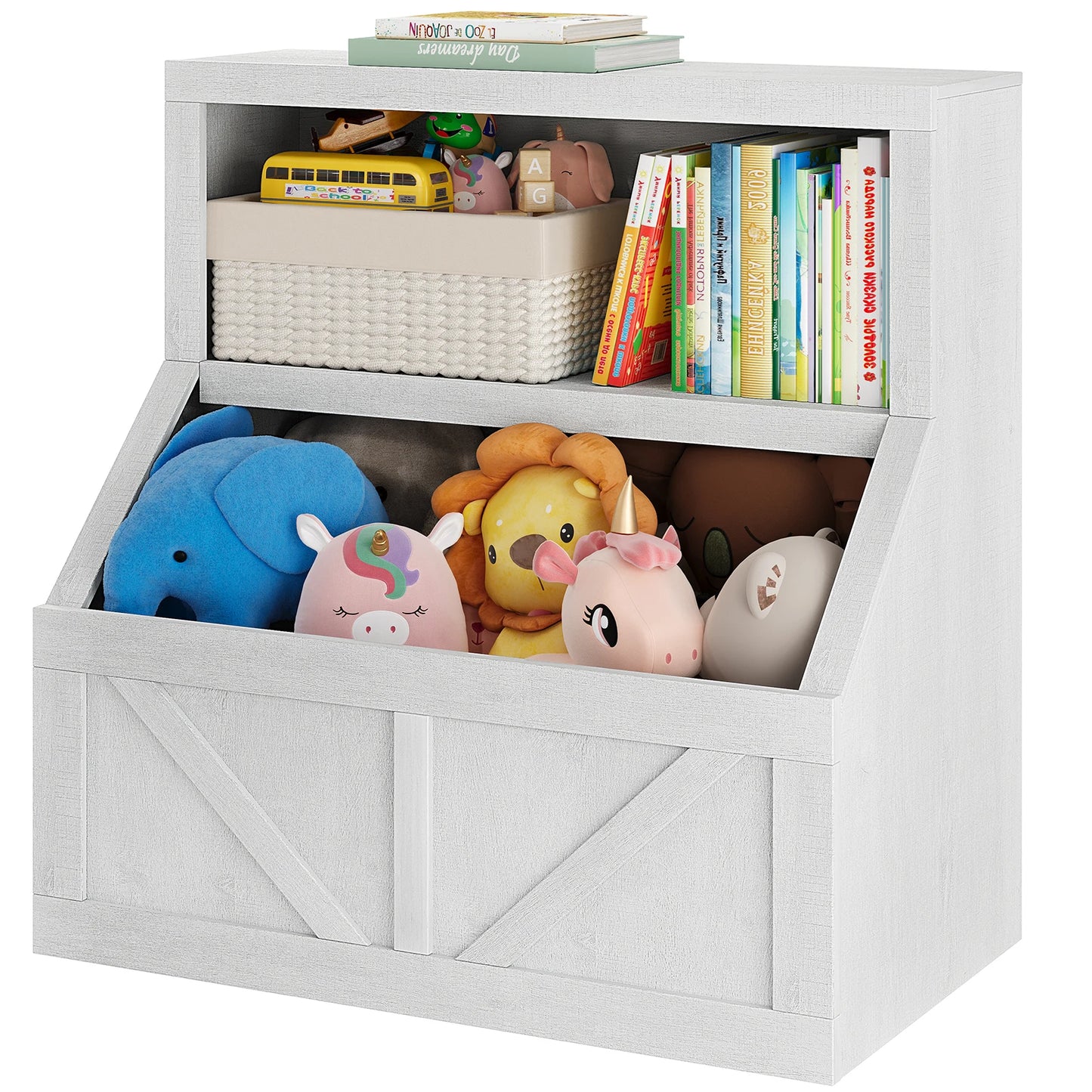 Kids Bookcase Toy Storage Organizer Cabinet Children Bookcase Wooden Toy Storage Cabinet for Playroom Nursery Hallway School