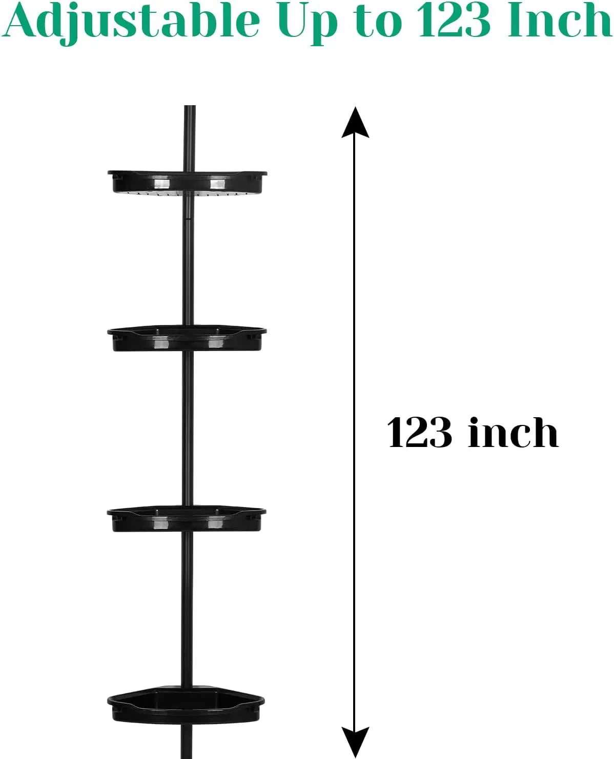 4 Layer Telescopic Corner Shower Storage Rack For Bathroom