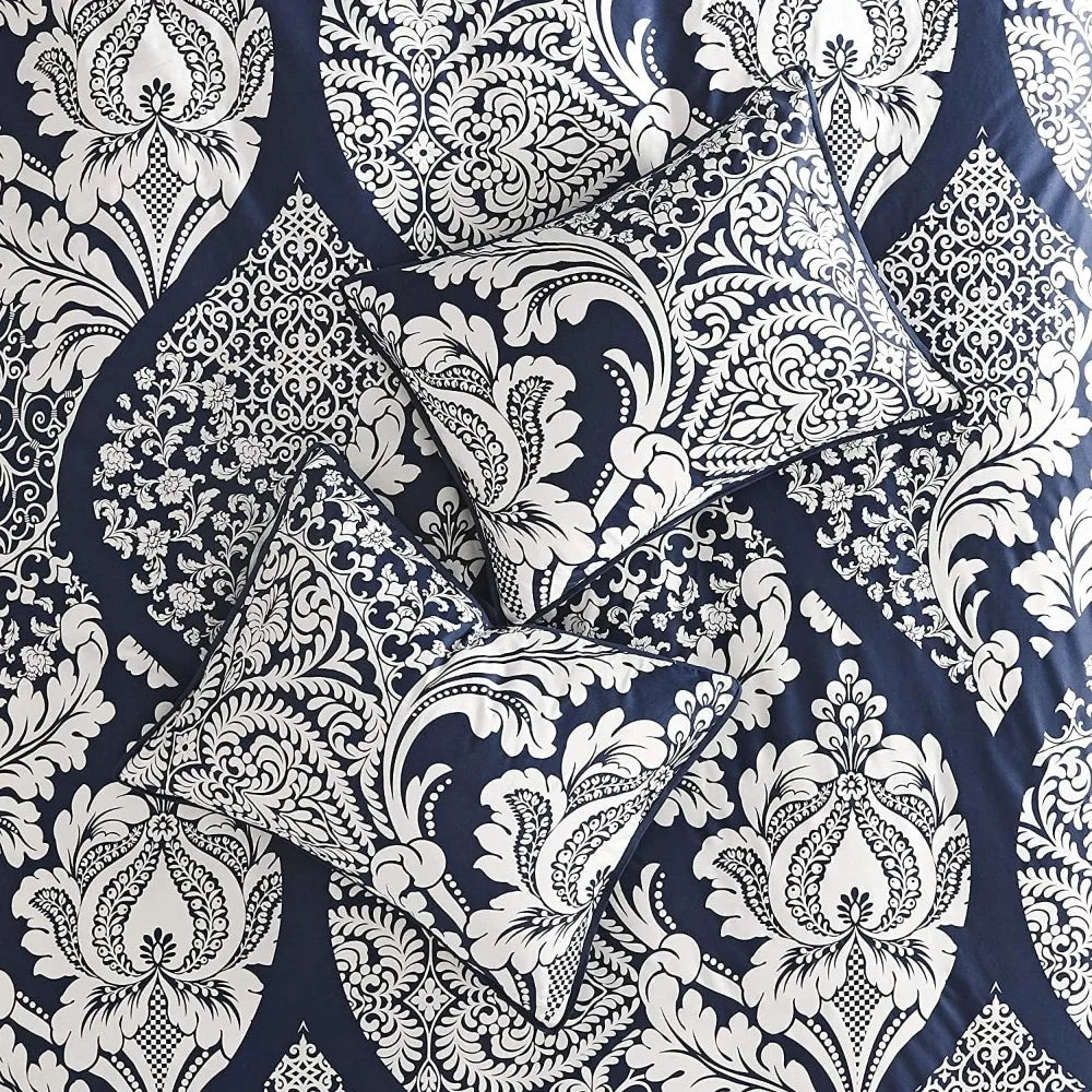 Upgraded Vienna Sateen Cotton Comforter Set, Breathable, Soft Cover, Trendy, All Season Down Alternative Cozy Bedding