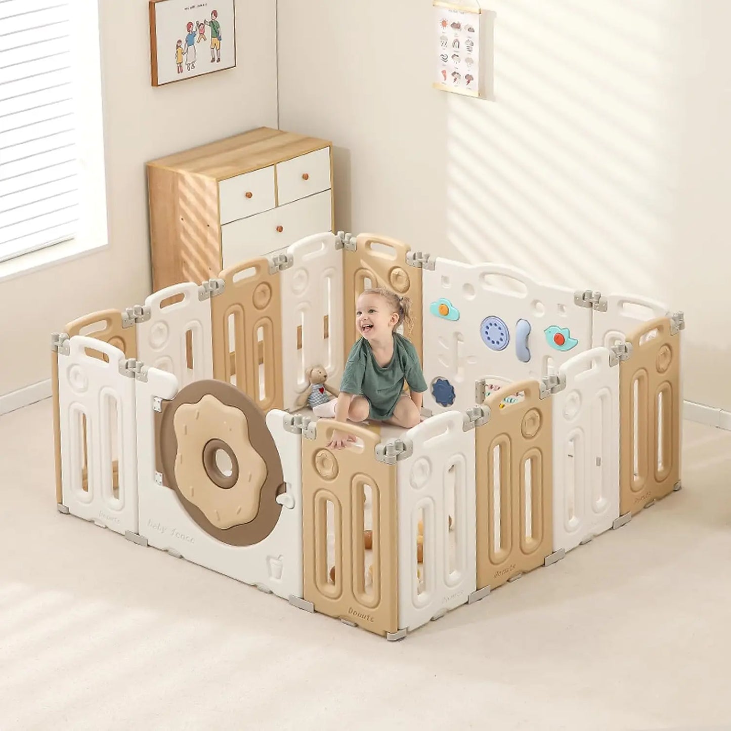 Foldable Baby Playpen With Safety Gate 14 18 22 Panels