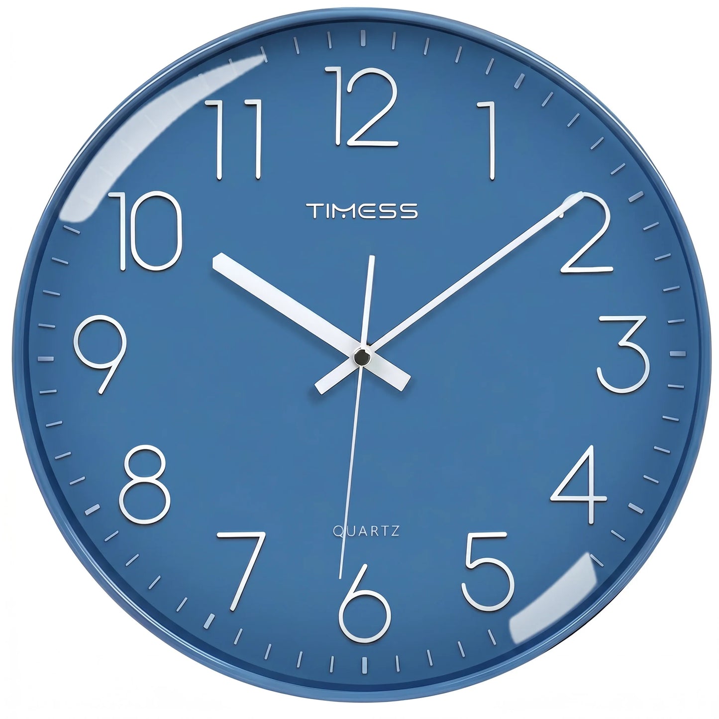 TIMESS 12-Inch Silent Wall Clock with 3D Numbers