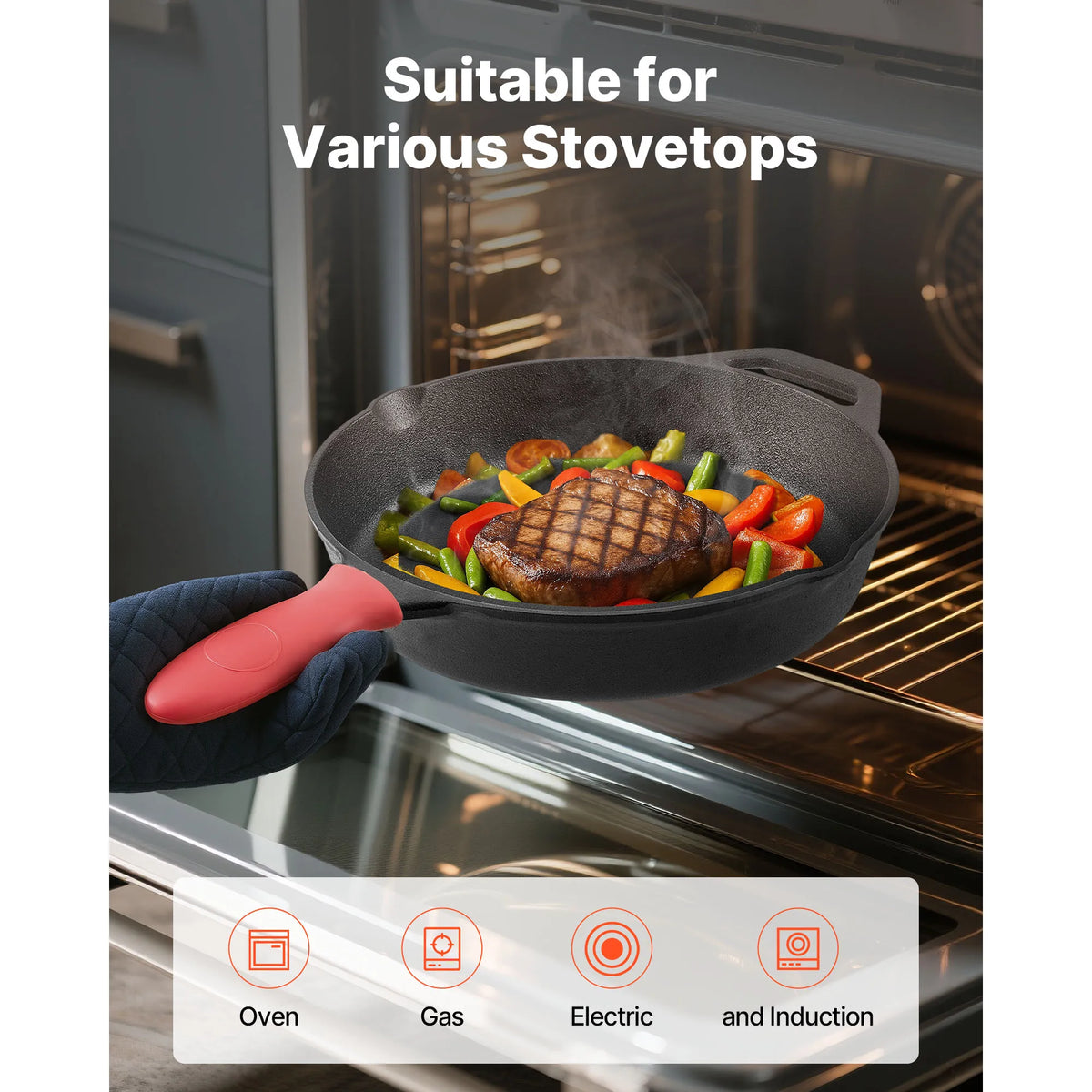 4-Piece Cast Iron Skillet Set | Heavy-Duty Frying Pan Collection