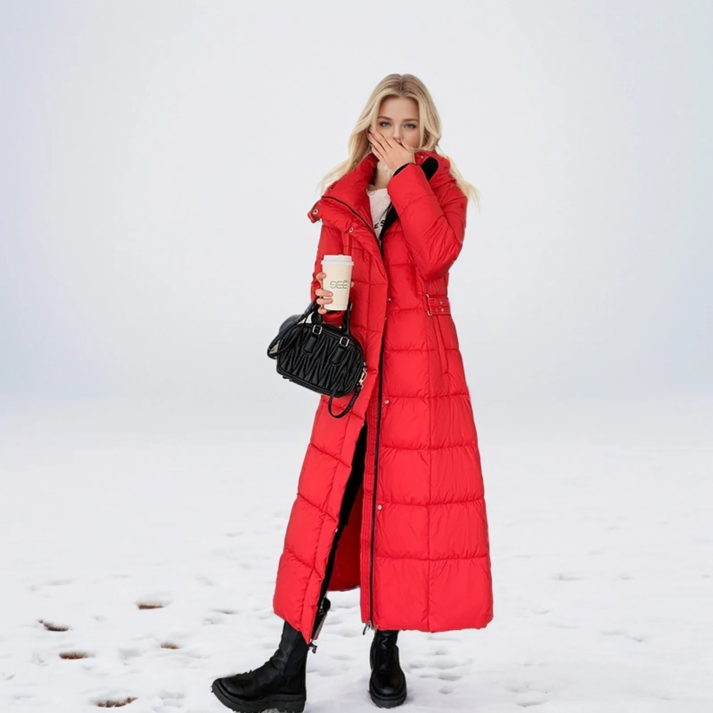 Black Winter Coat 2024 New Women's Thick Cotton Parka Jacket Korean Oversized Loose Hooded Coats Female Casual Long Overcoat
