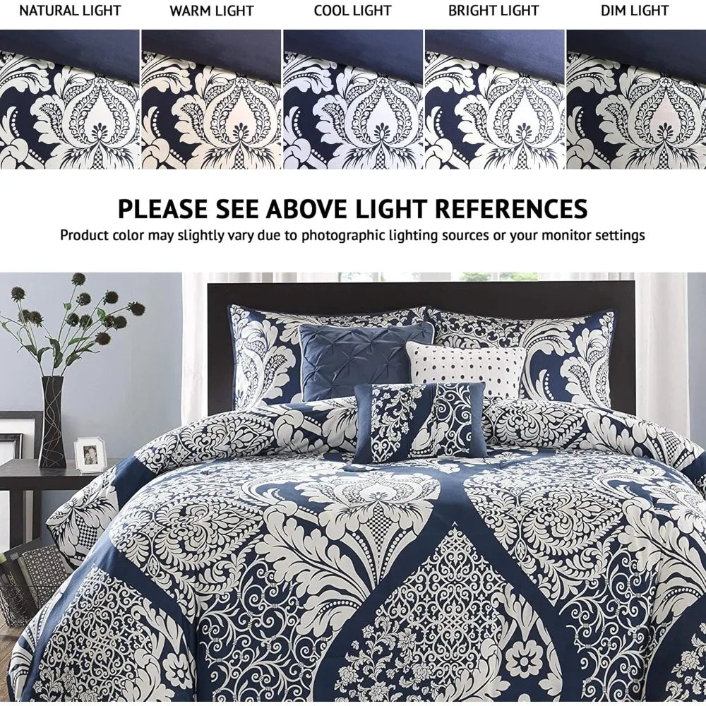 Upgraded Vienna Sateen Cotton Comforter Set, Breathable, Soft Cover, Trendy, All Season Down Alternative Cozy Bedding