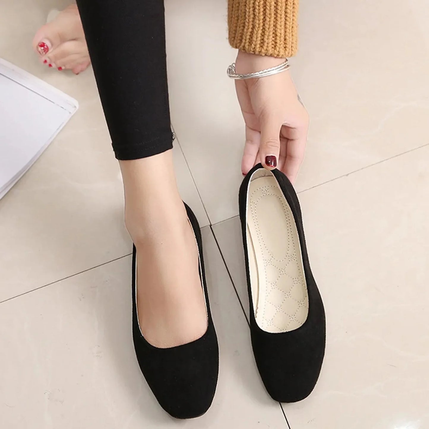 Women’s Genuine Leather Metal Accent Slide Sandals . European Style Luxury Slip-On Flats