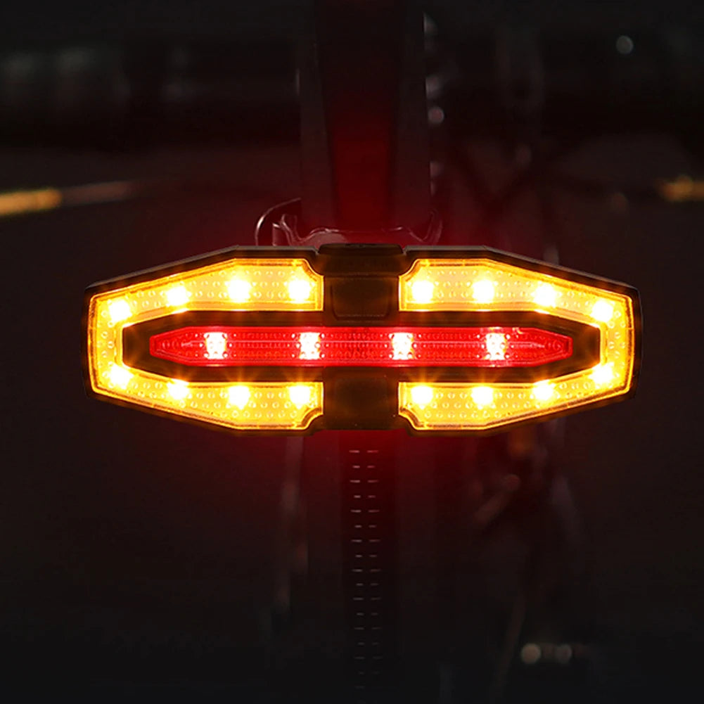 Solar LED Bicycle Turn Taillight with Turn Signals Portable Bike Taillight Remote Control Bicycle Rear Light Bike Accessories